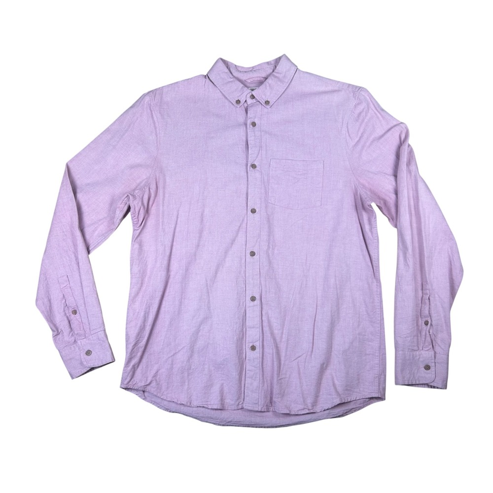 Marine Layer Mens Large Pink Long Sleeve Button Down Oxford Shirt Cotton Stretch